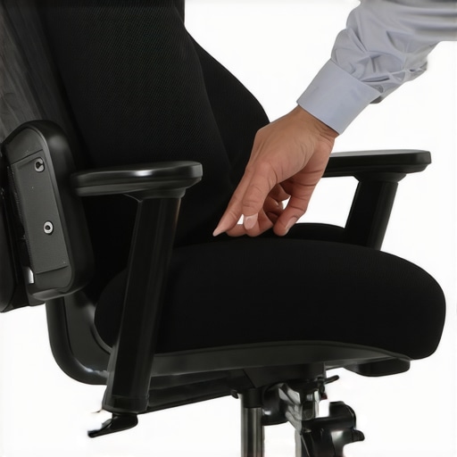 Adjusting an ergonomic office chair for optimal comfort Person customizing ergonomic office chair with adjustable features
