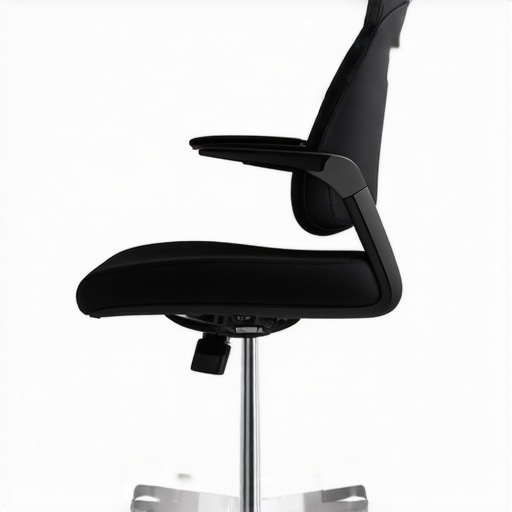 Advanced ergonomic office chair A state-of-the-art ergonomic office chair with multiple adjustment options in a contemporary office setting