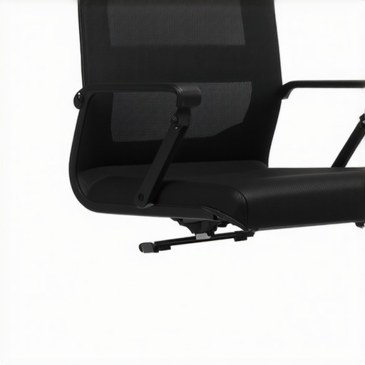 Modern ergonomic mesh office chair with lumbar support in an office environment