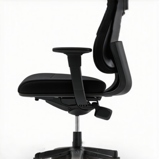 High-tech ergonomic office chair with sensors adjusting lumbar support