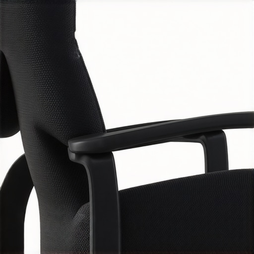 Close-up of adjustable lumbar support in an ergonomic office chair