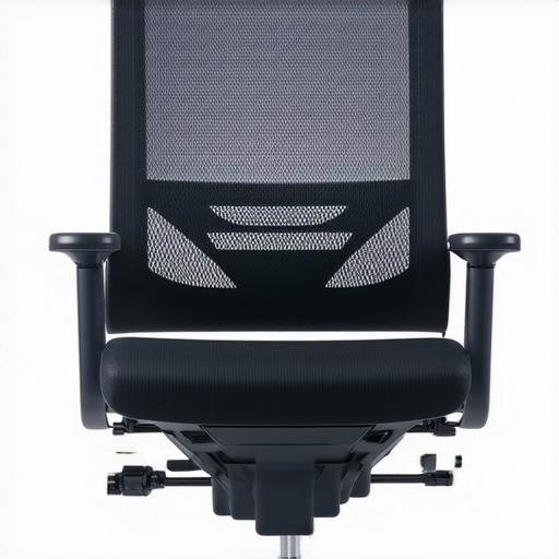 Modern ergonomic mesh office chair with lumbar support in workspace