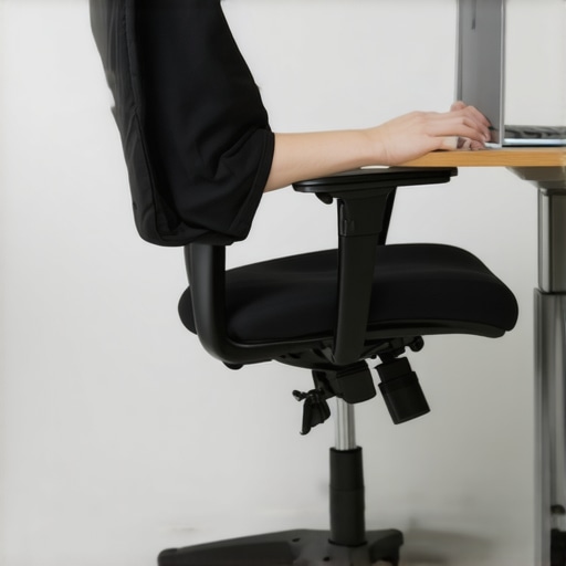 Person adjusting the seat depth of an ergonomic office chair