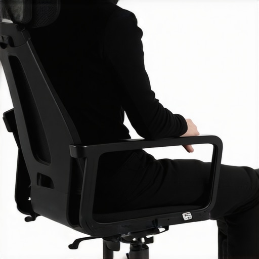 Person fine-tuning their ergonomic office chair for optimal support and comfort.